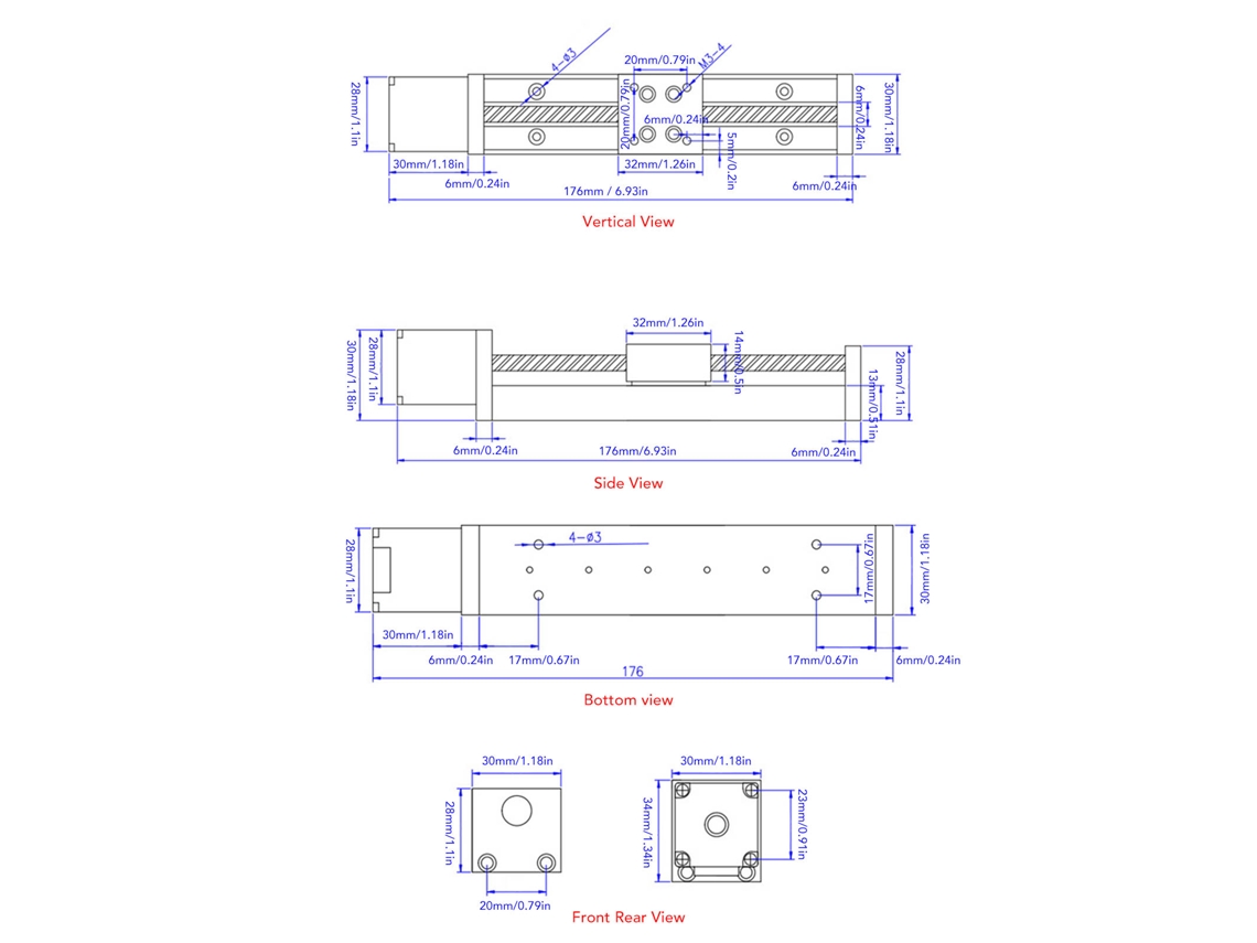 Laxiscreed Mesa Deslizante De 100mm Stroke Para Alta Precisão Com Guia Única