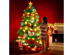 Árvore De Natal De Feltro Com 50 Leds – 32 Enfeites Para Parede, Decoração De Janela Infantil Faça Você Mesmo-aquaforge