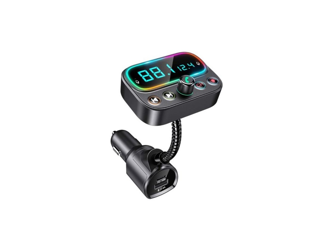 Transmissor Fm Bluetooth Veicular, Usb, Carga Rápida, Mãos-livres