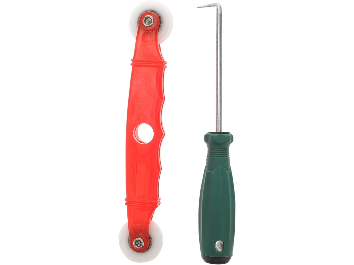 Ferramenta Para Enrolar Tela Com Roda De Nylon Eixo Duplo E Gancho, Pr