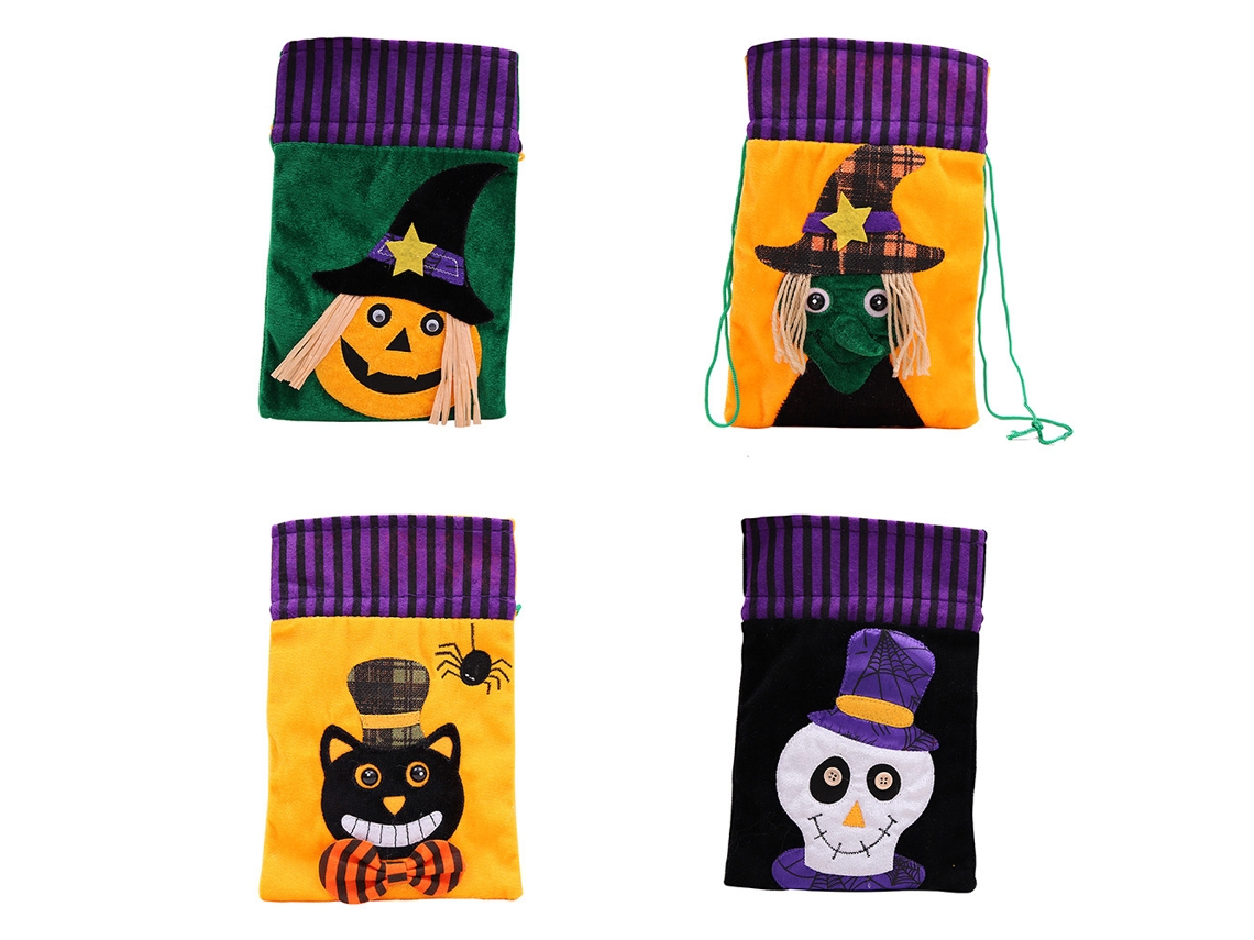 VYLARA Sacos De Doces De Halloween Personalizados, Sacos Reutilizáveis Para Doces Ou Travessuras, Ideais Para Suprimentos E Presentes Para Festas De Hallowee