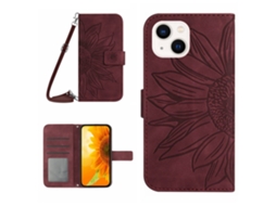 Capa Pega Para Iphone 15 Plus Pele Sintética Vermelho