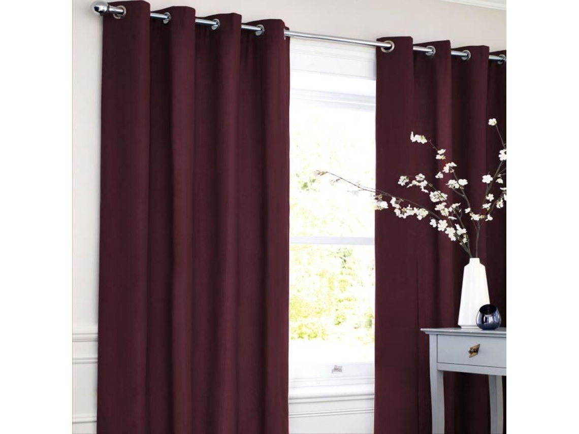 Cortina Em Policotton Vermelho Borgonha 140x250