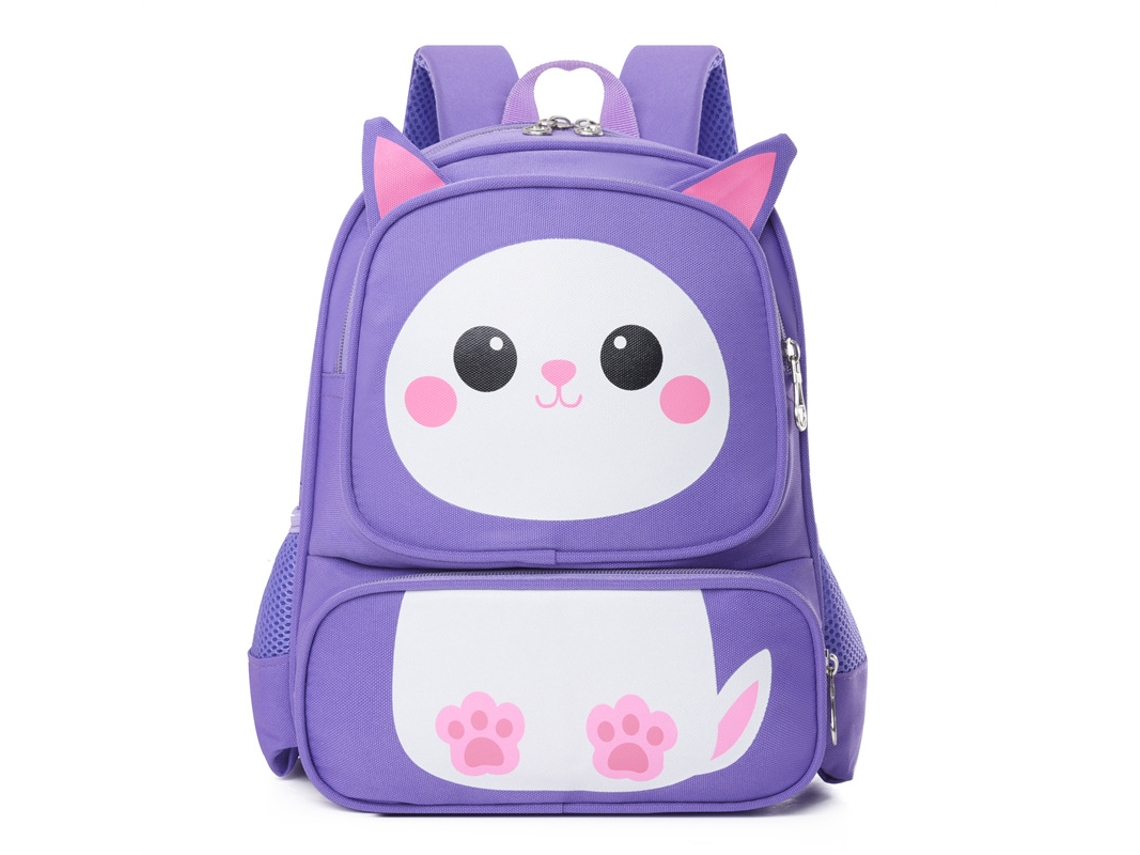 Mochila 3D Eifson Animal para Educação Infantil, 25x10x32cm - Roxo