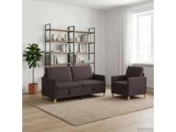 Vidaxl Conjunto De Sofá Com Armazenamento 2 Pcs Marrom Escuro