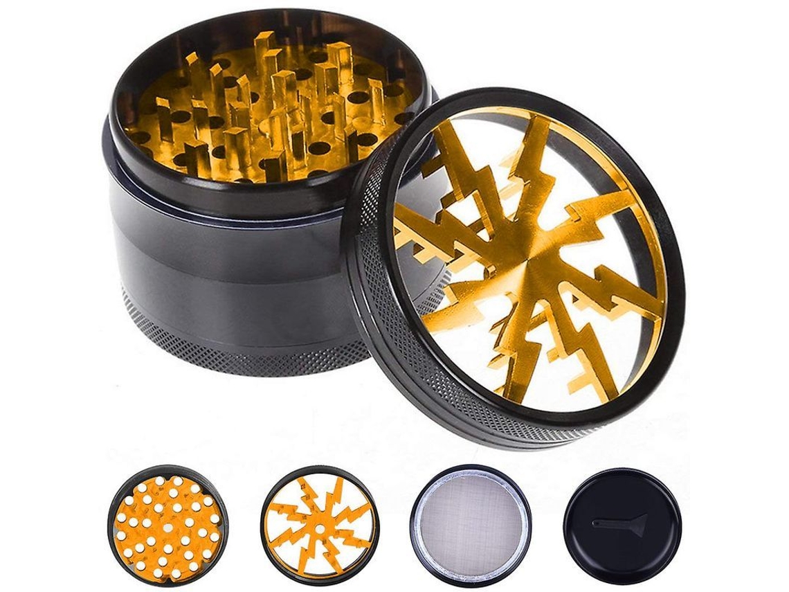 Moinho de Pólen Nova Line de 63mm para tabaco, ervas, café e especiarias 4 peças S/MARCA