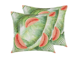 Conjunto De 2 Almofadas De Exterior Beliani Lovoleto De Poliéster Verde Claro 45x45x12