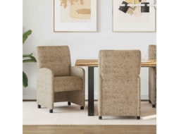 Vidaxl Cadeiras De Jantar Com Rodas Com Rodas 2 Pcs Cinzento-claro