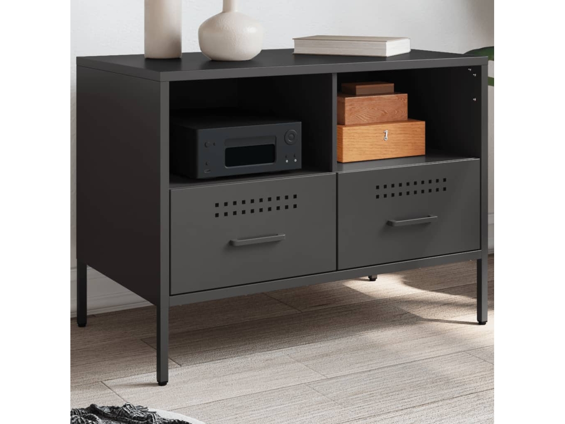 Vidaxl Móvel De Tv 68x39x50,5 Cm Aço Preto