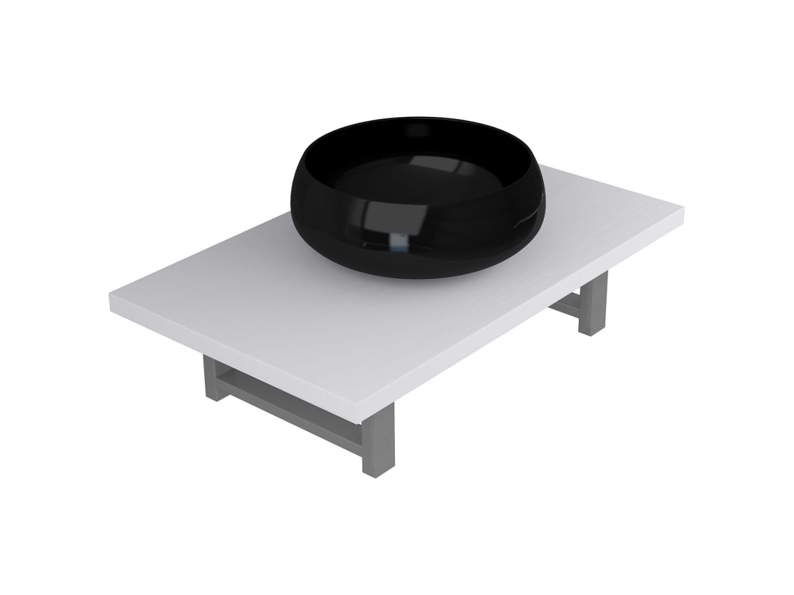 Bathroom Furniture Set, Bathroom Furniture Sets Vidaxl Branco Cerâmica (60 Cm Shelf And 40 Cm Round-shaped Basin)