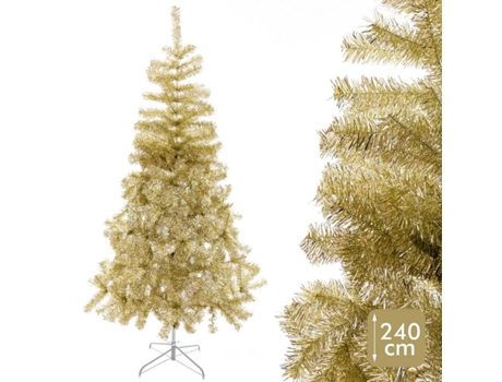 Árvore de Natal Dourado Metal Plástico 240 cm