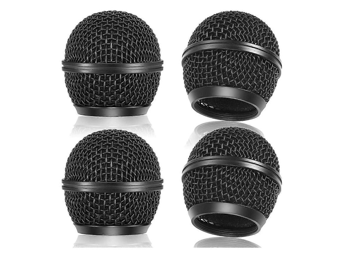 Conjunto De 4 Grades De Substituição Para Microfone, Grade De Malha Para Microfone Sem Fio Sm58 E Microfones Com Fio, Pretas. Aquaforge