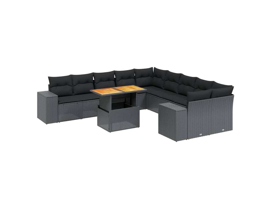 Garden Sofa Set, Garden Sofa Sets Vidaxl Preto Rattan / Vime (n/a)