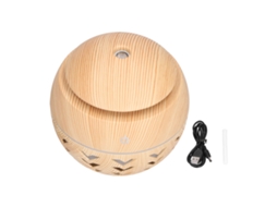 Laxiscreed Umidificador De Madeira Usb 130ml Com Luz Noturna E Funções De Aromaterapia