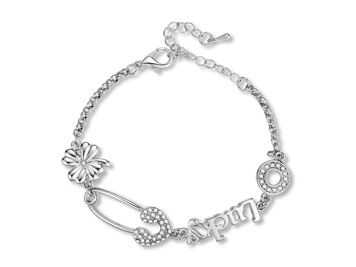 Pulseira De Jóias Liga Leve Padronizado Floral Com Cadeia Prateada