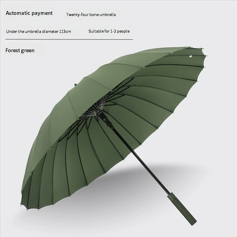 Guarda chuva Duplo MDUG verde Militar 24k com Cabo Longo de 60 cm para ocasiões formais e informais