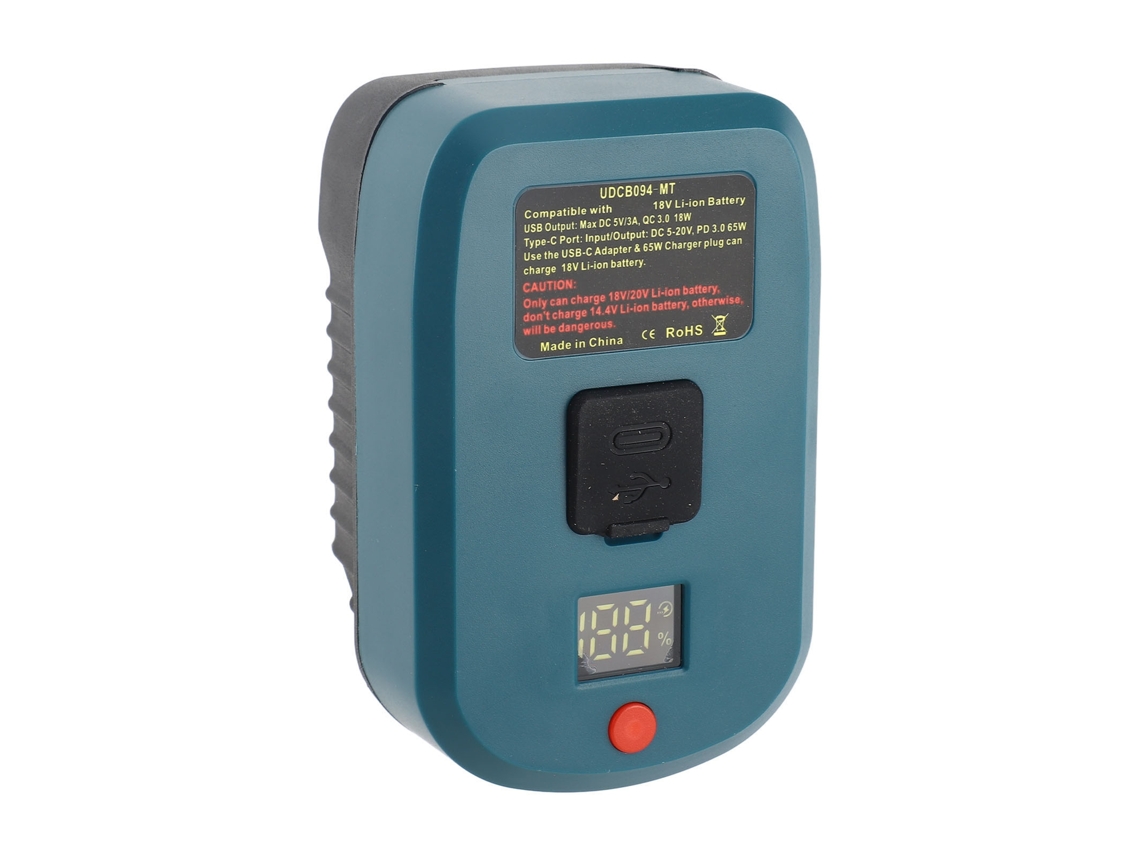 Laxiscreed Adaptador De Bateria 18v Com Display Digital Para Usb Type-c De Alta Performance