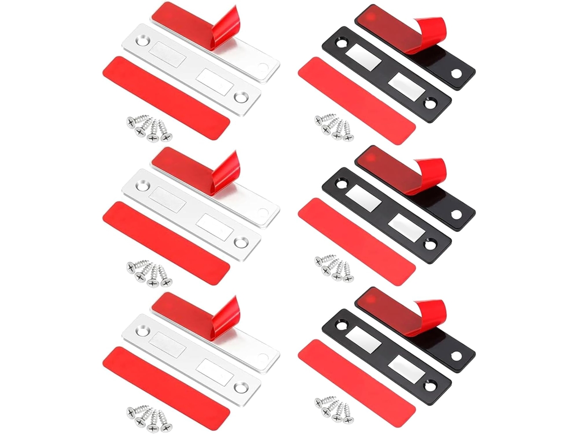 Conjunto De 6 Fechos Duplos Aço Para Armários, Sem Necessidade