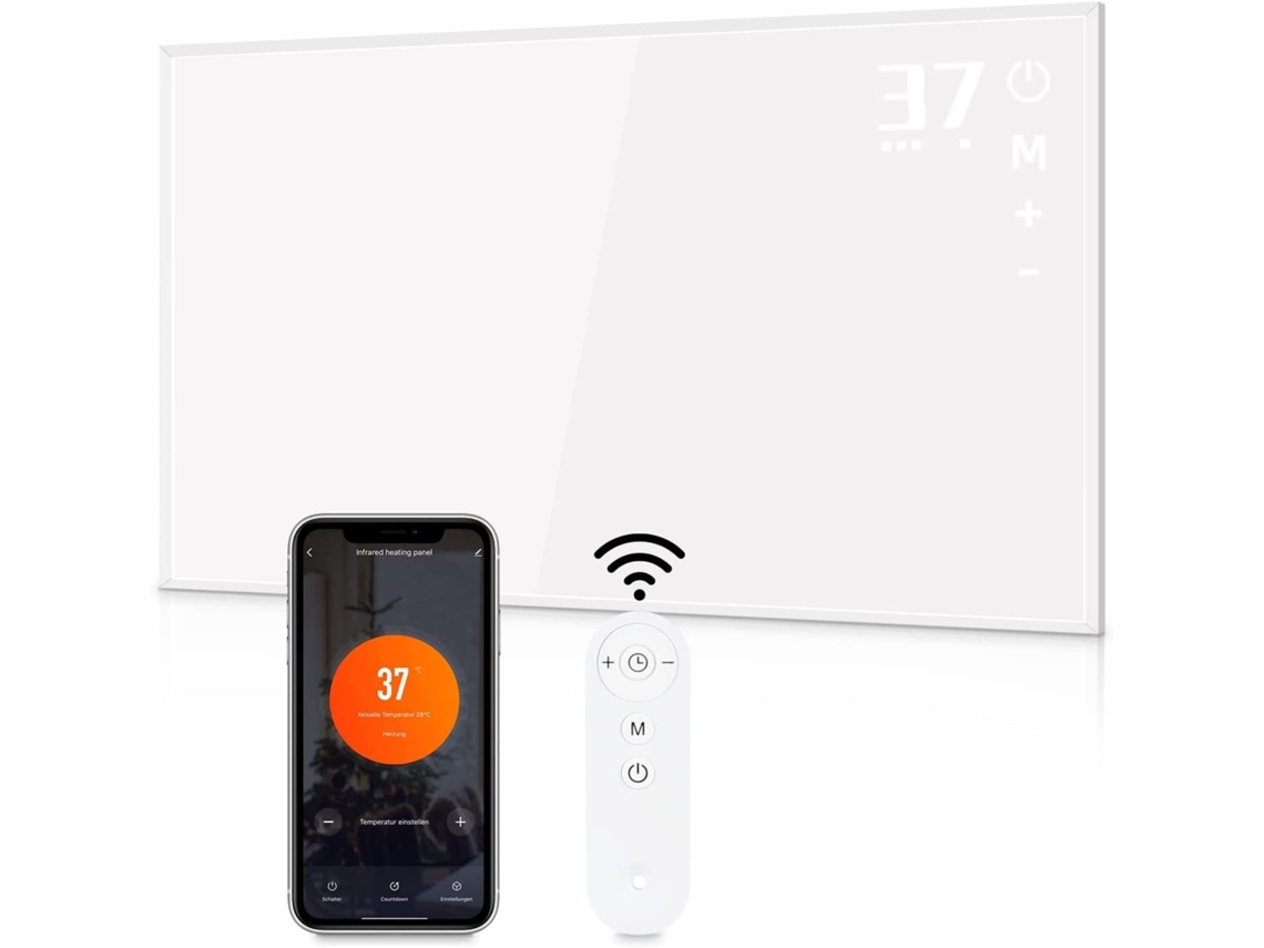 Nettlife Radiador Elétrico De Parede 600 W Com Comando Wi-fi