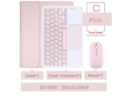 Capa Com Teclado Para Tablet Lurelia, Para I Pad 10ª Geração (10,9"), . E Com Touchpad Duplo De 2,4 Ghz (2022, Rosa, Teclado Bluetooth
