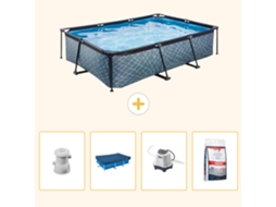 Exit-toys Piscina Exit Retangular - Efeito Pedra - 300x200x65 Cm - 5-peças S301