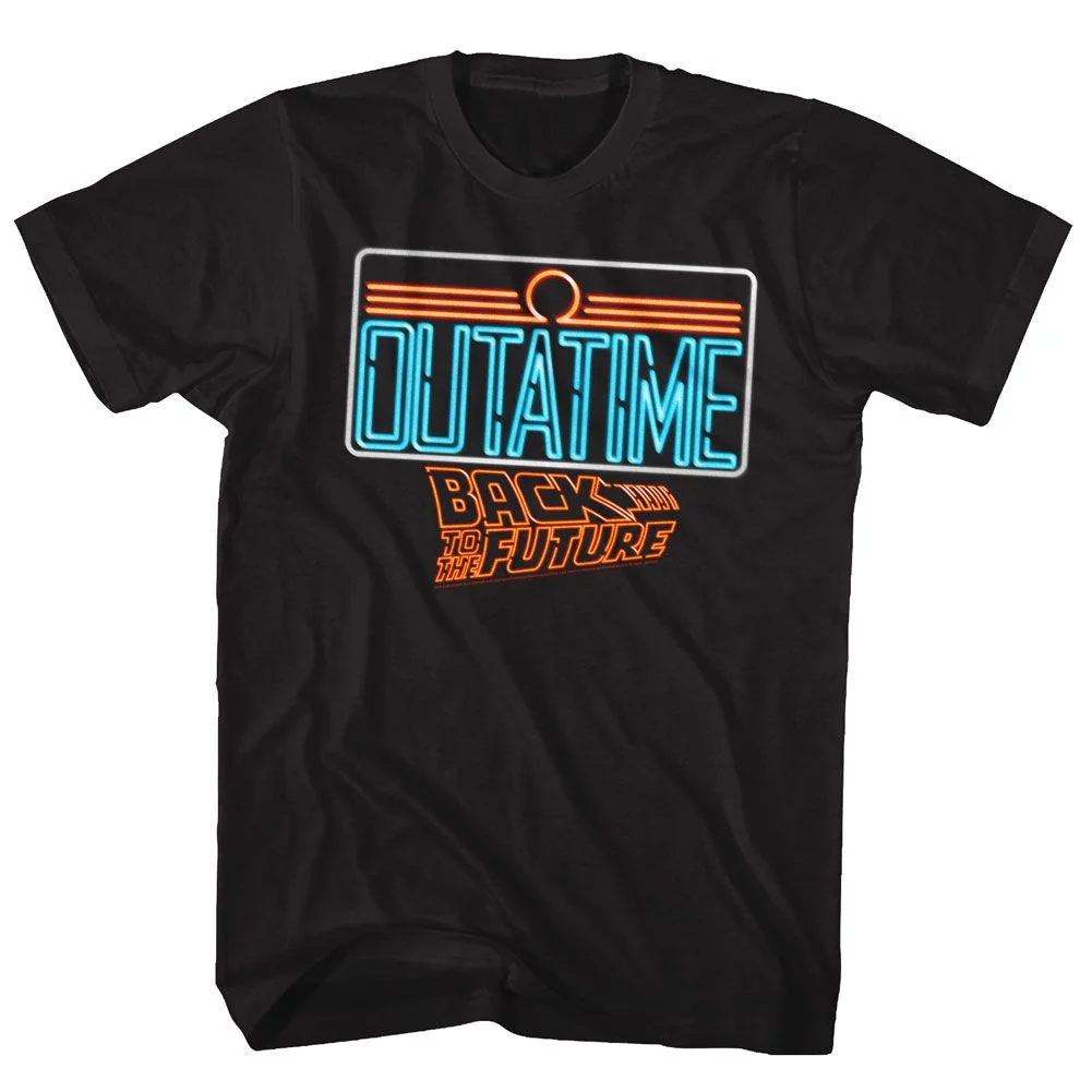 Rockinstone Back To The Future Movie Neon Black Adult T-shirt Size:s