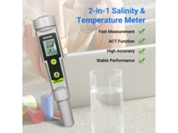 Pen Salinómetro 2 Em 1 Medidor De Salinidade E Temperatura Submersível Para Bebidas