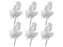 6 Pçs Decoração Glitter com Flores e Frutos Enfeite de Natal RNEMITERY