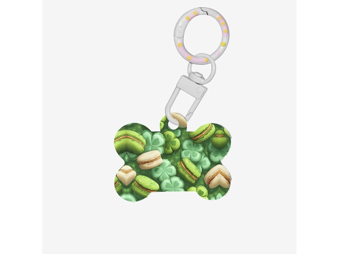 Medalha De Acrílico Em Formato De Trevo E Osso, Estampada Com