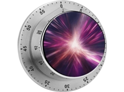 Temporizador De Cozinha Mecânico Com Fundo Neon Abstrato, 60 Minutos Com Parte Traseira Magnética, Alarme Alto, Aço