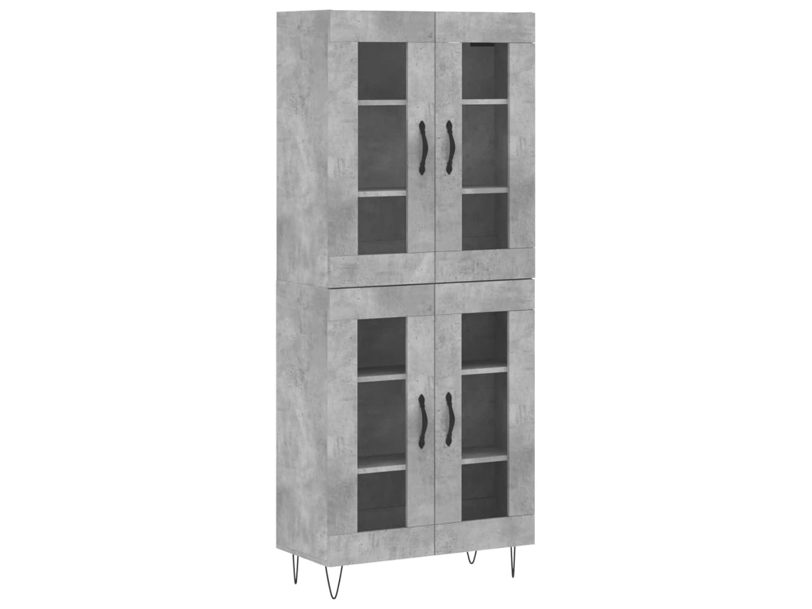 Armário Alto 69,5x34x180cm Derivados de Madeira Cinza Cimento MAISON EXCLUSIVE