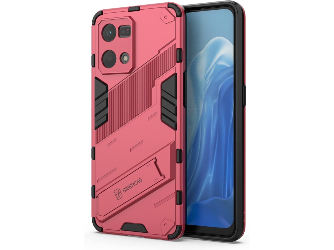 Estojo Protetor Militar para Oppo Oppo F21 Pro 4G/7 4G HONGWE. Magnética Rosa