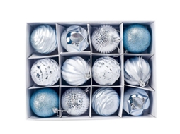 Adornos De Navidad Bola Colgante Para Árbol Decoración Hogar Fiestas Regalos Plástico Brillante Azul