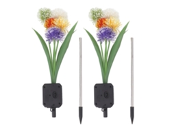 2 Lâmpadas de Estaca Solar com Flor Ip65 Decorativa | S/MARCA