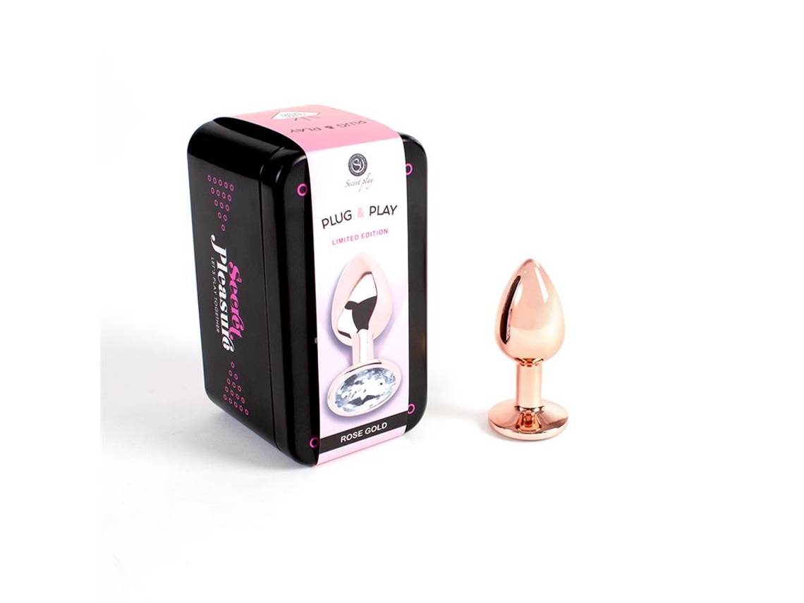 Plug Anal De Metal Ouro Rosa Tamanho S SECRET PLAY