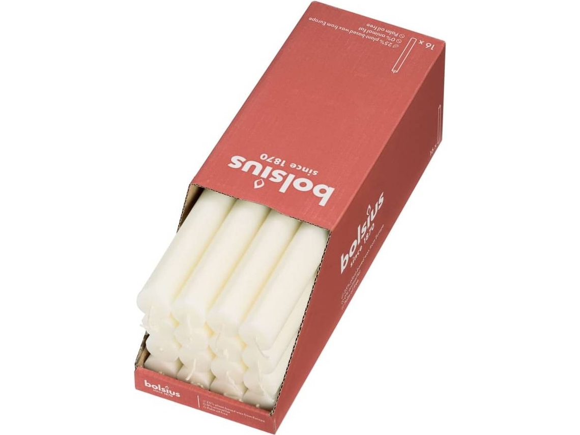 Bolsius Velas de mesa Shine 16 pcs 27 cm pérola suave