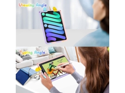 CAPA anti impacto YURU para iPad Mini 6 2021 com unicórnio, arco-íris e suporte, ideal para crianças e adultos