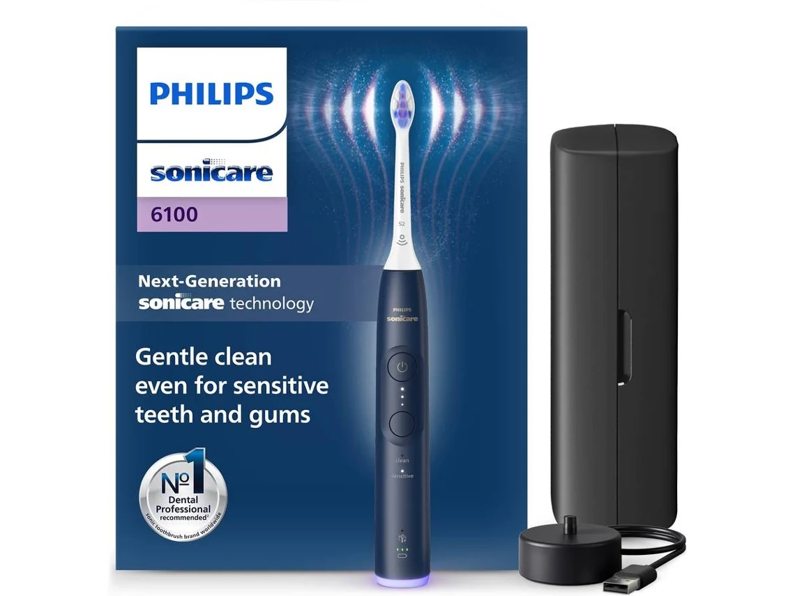 Escova de Dentes Elétrica PHILIPS Series 6100 HX7403/05 (Azul crepúsculo)