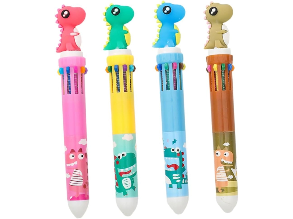 Conjunto De 12 Canetas Esferográficas Coloridas Com Desenhos