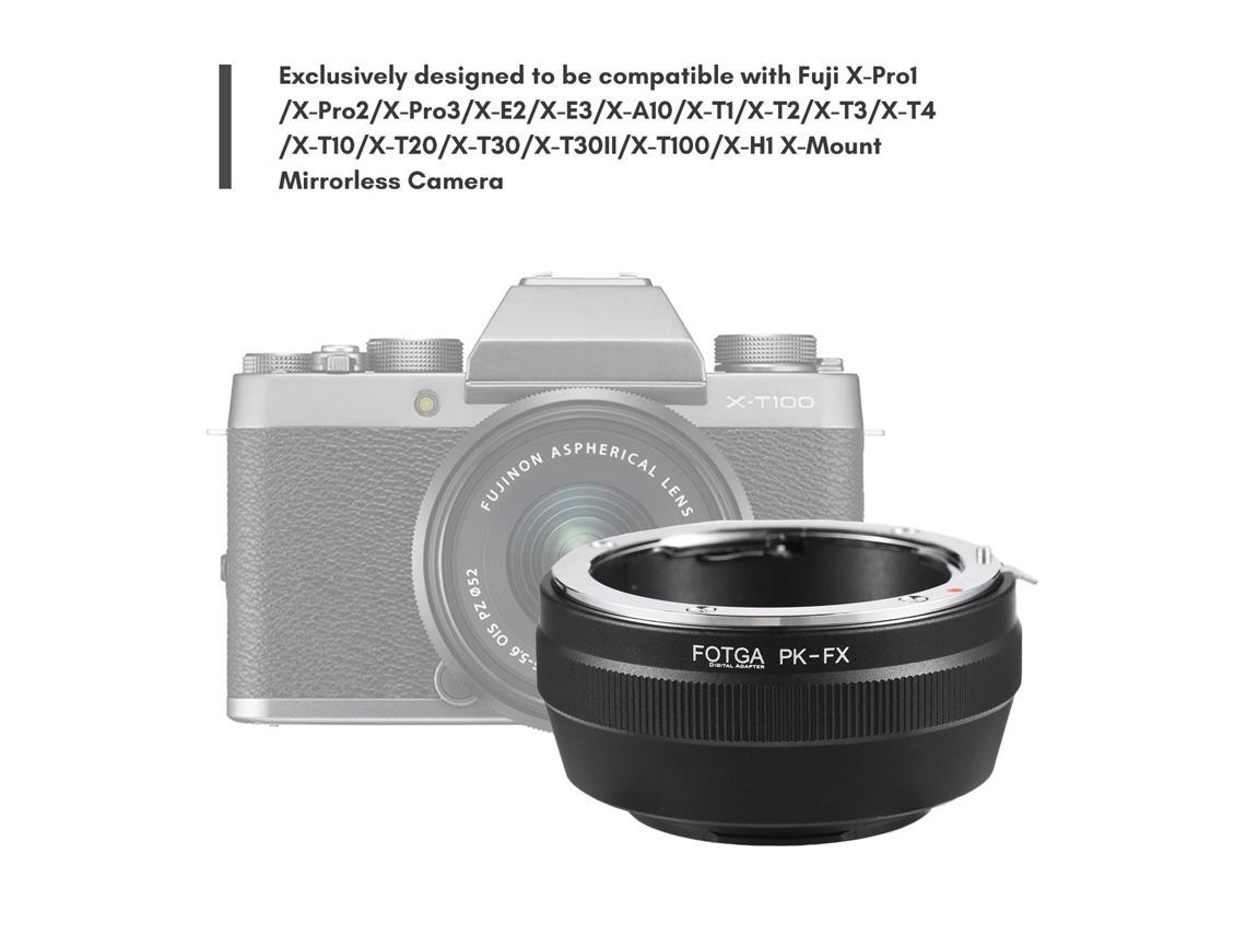 2026 adaptador de Objetivo Pentax Pk para Montura Fuji X, Metal, Compatible com X e2, X t30 e Câmeras Fuji X