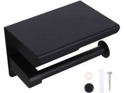 Conjunto De 1 Suporte De Parede Em Aço Para Papel Higiênico Com Prateleira Para Celular, Suporte À P Gokoco