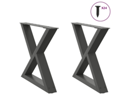 Vidaxl Pés Para Mesa De Centro 2 Peças Antracite 50x(42-43,3) Cm Aço