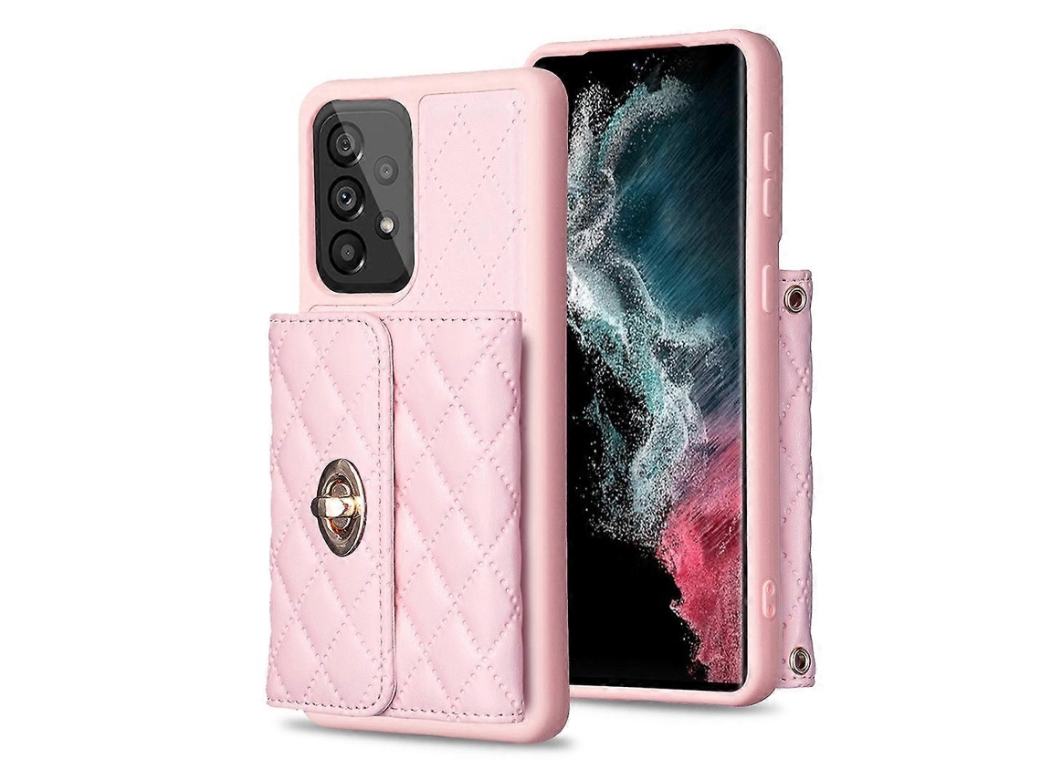 Capa Carteira Horizontal Em Couro Com Fivela Metálica E Design Rômbico Para Samsung Galaxy A53 5g