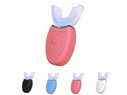 Escova De Dentes Elétrica Clareadora 360° Para Crianças E Adultos Com Design Em Formato De U E Função De Luz Fria.