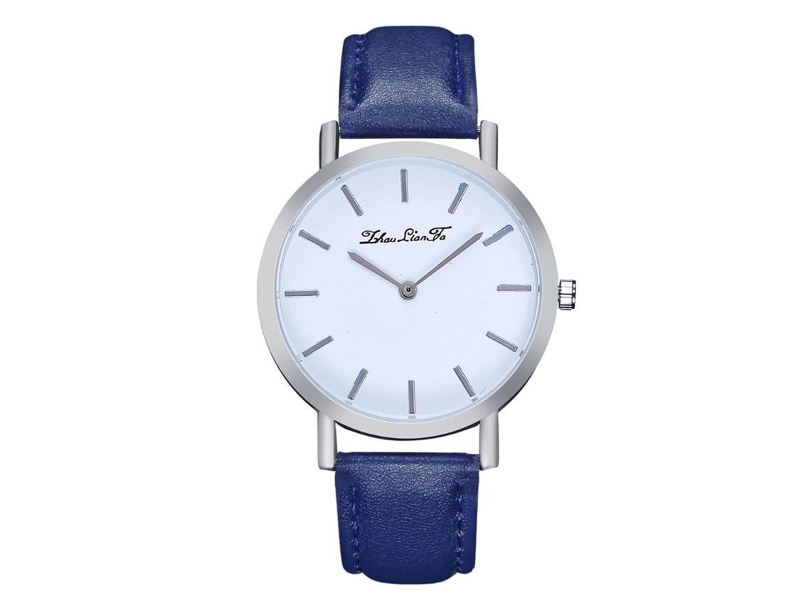 Relógio de pulso Zhoulianfa Zlf0196-y azul de quartzo para homens e mulheres com pulseira de PU