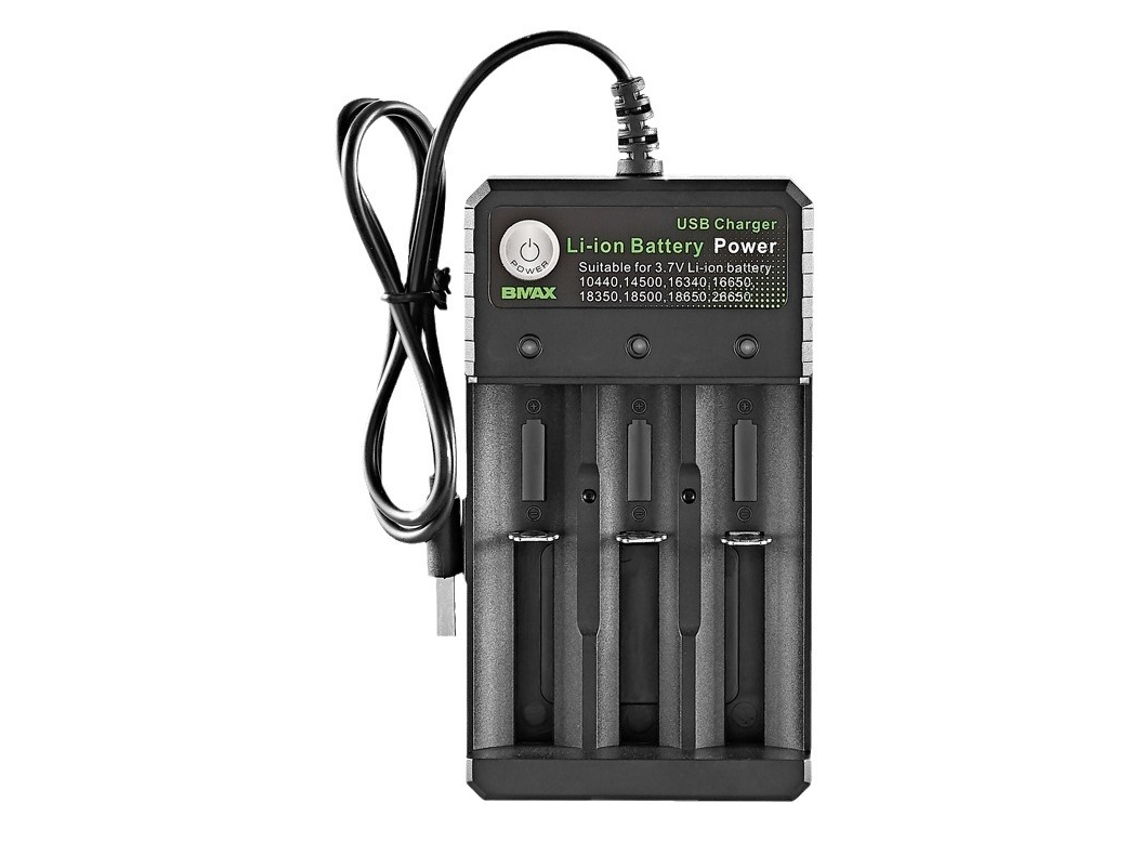 Carregador USB 3 Slots para Baterias de Lítio 10440/16340/18350/18500/14650/26650 HEXINYIGJLY | HEXINYIGJLY