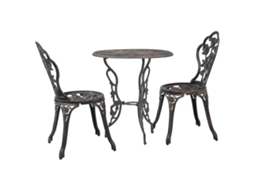 Vidaxl 3 Pcs Conjunto Bistrô Alumínio Fundido