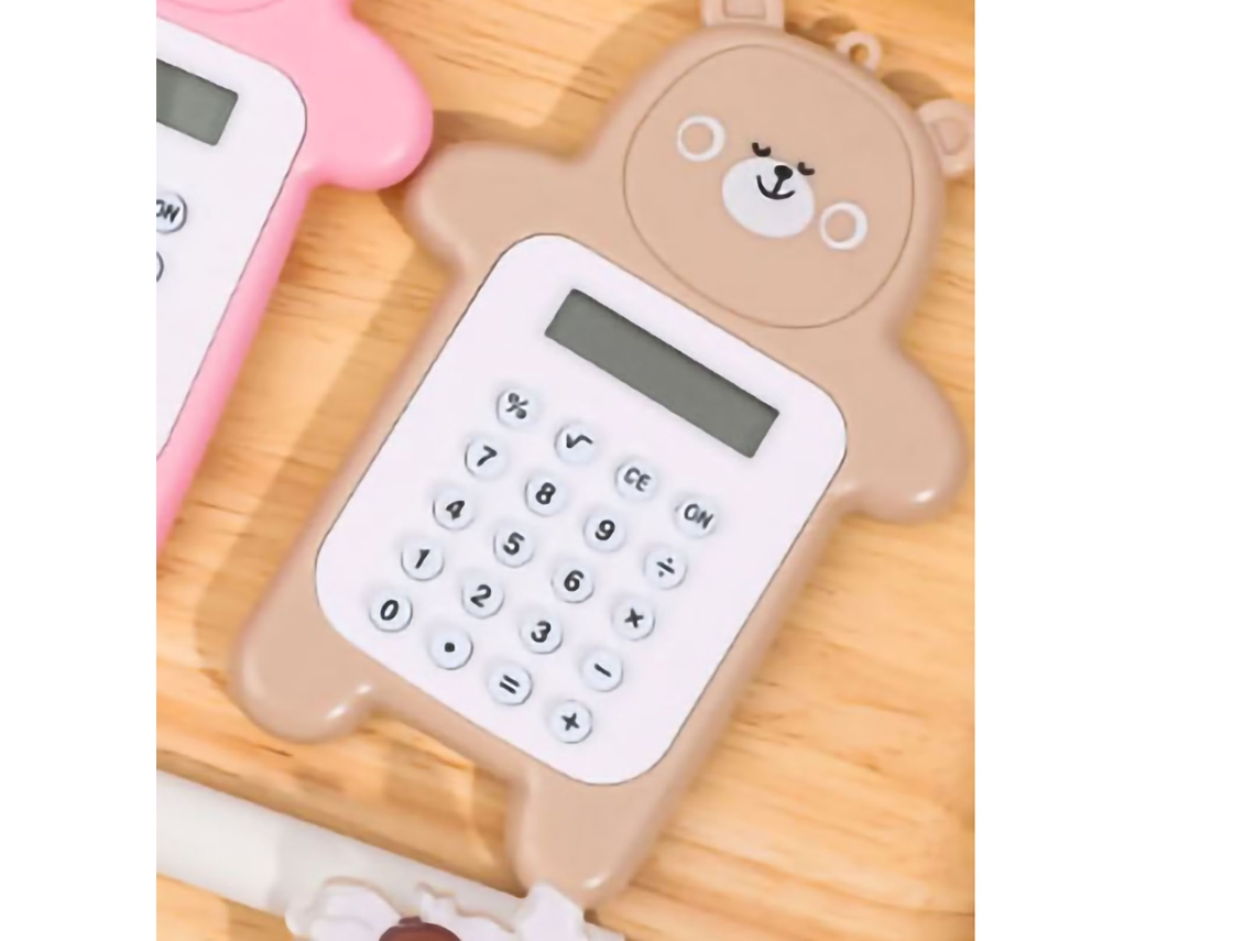Calculadora Portátil Mini Oso Lindo 8 Dígitos Regalo Para Estudiantes Niñas Amarillo