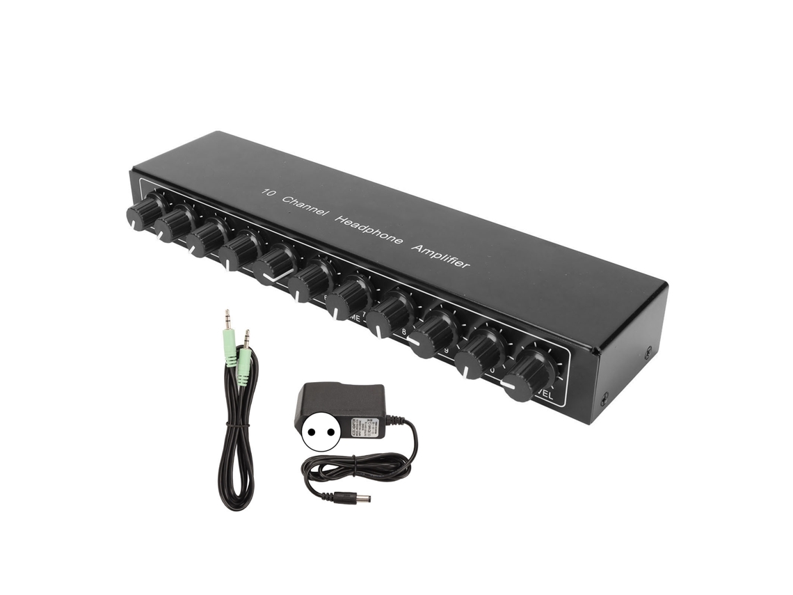 Aetheria amplificador de Fones de Ouvido Estéreo 10 Canais Portátil 1 Entrada 10 Saídas Plug Eu