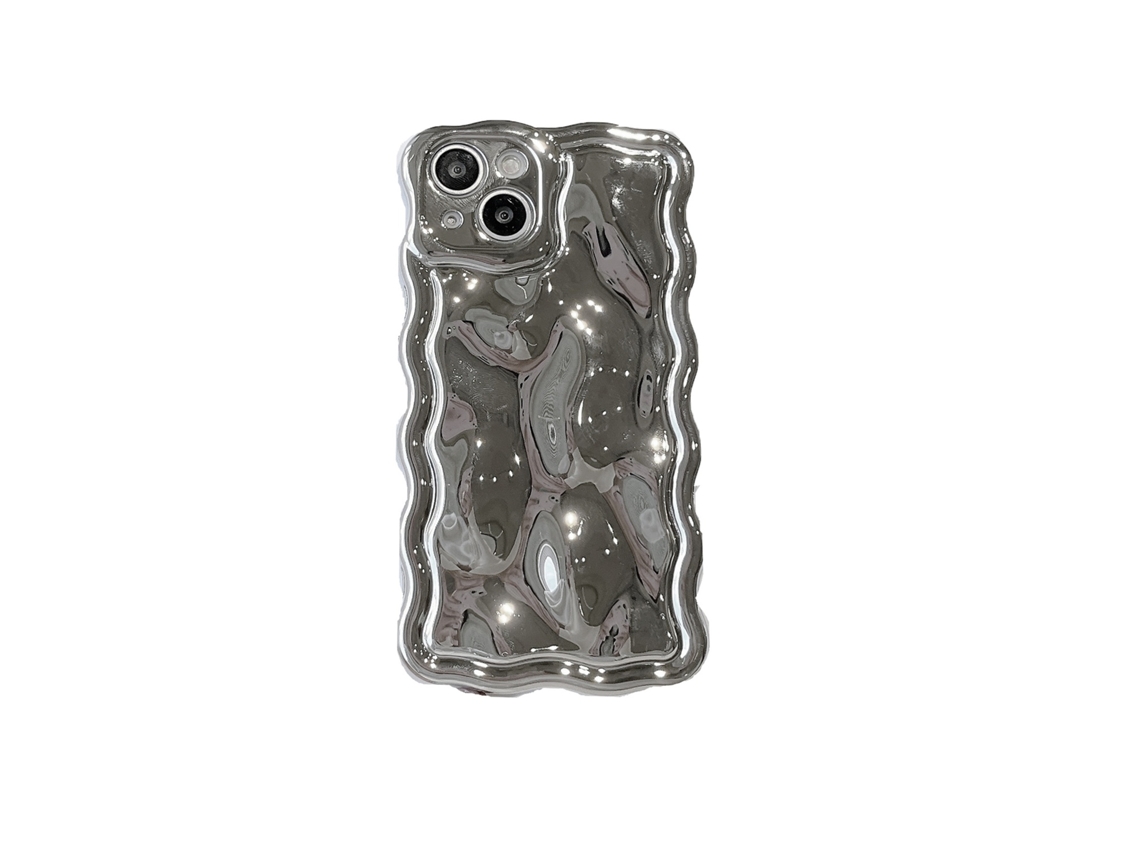 Capa Para Iphone 17 Pro Xym Wave Meteorite, Prata Eletrodepositada, Cor Sólida, Onda De Água Eletrodepositada